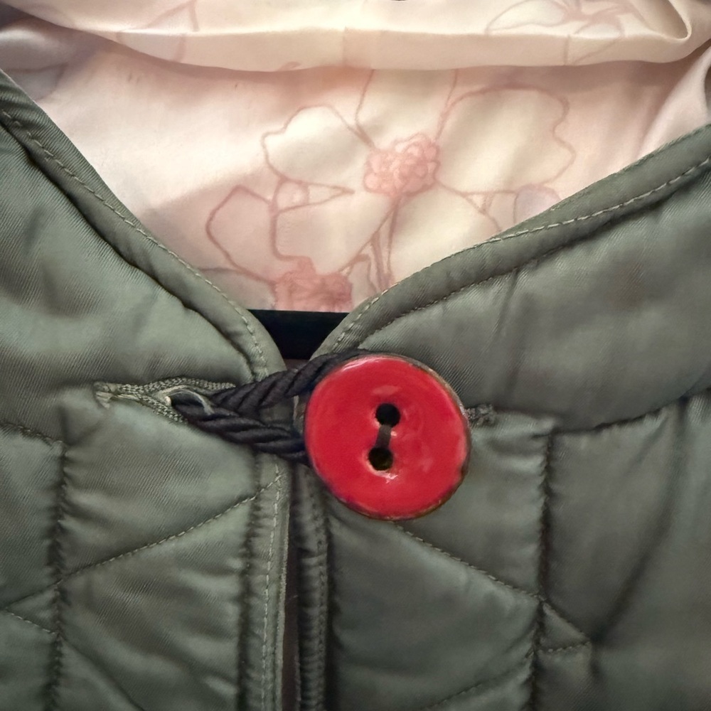 Vintage Military Liner L Jacket Green VOZA Rework Upcycled Streetwear Indie - Picture 10 of 11